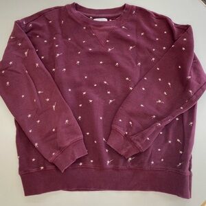 Lou & Grey Burgundy Star Pattern Sweatshirt